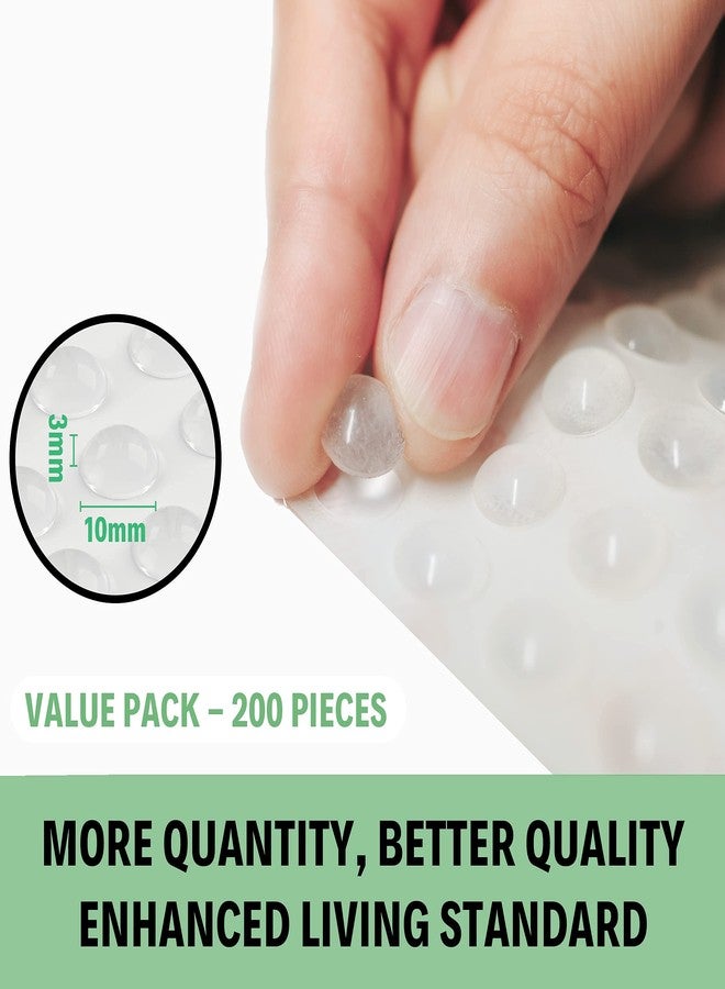 Dampone Cabinet Door Rubber Bumpers 200 Pcs Self Adhesive Sound Dampening Clear Bumper Pads for Drawers, Table Tops, Cupboard, Picture Frames, Glassware and Furniture (Hemispherical) - Image 2